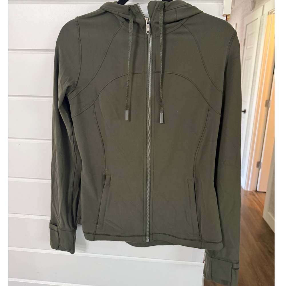 Lululemon Hooded Define Jacket Nulu Dark Olive Green Size 10